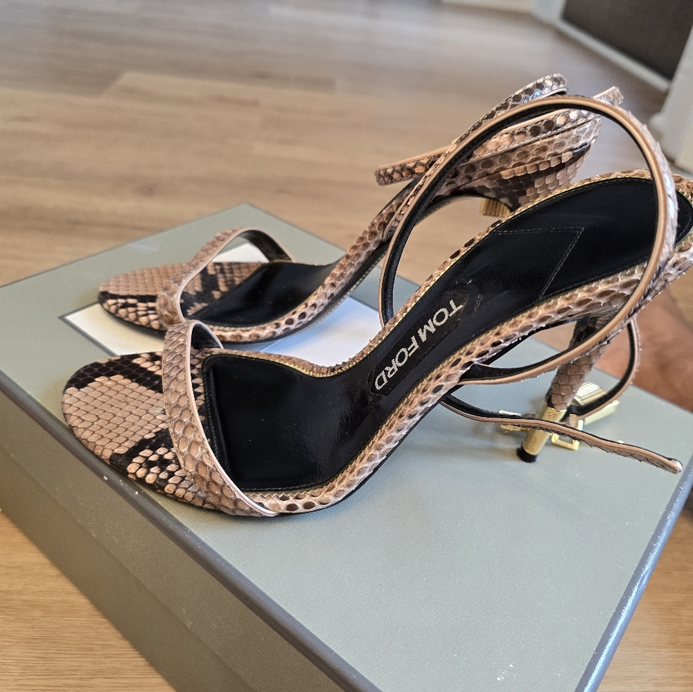 Python Tom Ford sandal heels